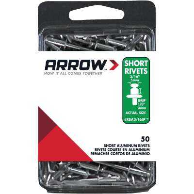 Arrow 3/16 In. x 1/8 In. Aluminum Rivet (50-Count)