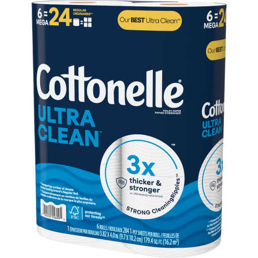 Cottonelle Ultra Clean Strong Toilet Paper (6-Mega Rolls)